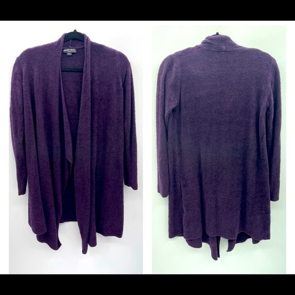 BAREFOOT DREAMS purple bamboo lite soft cozy warm calypso classic cardigan. S - Picture 2 of 5